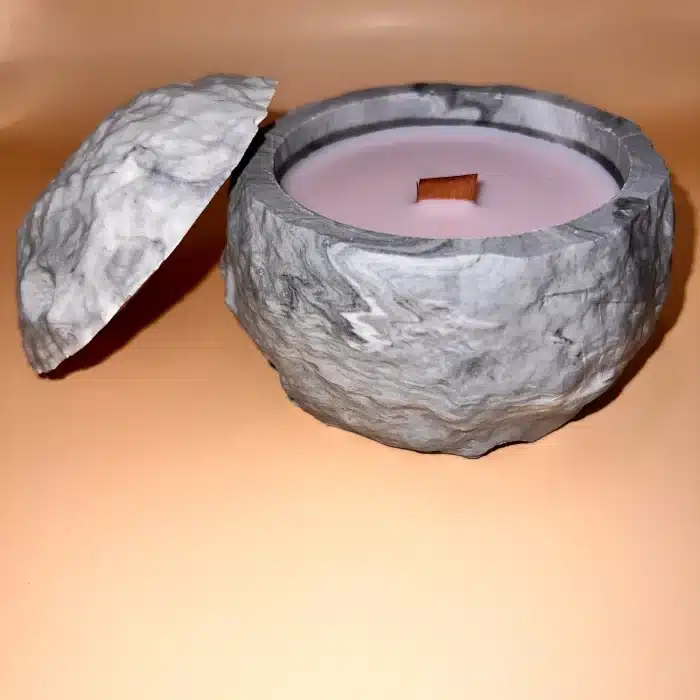 A Sculpted Moon Jesmonite Candle A Sculpted Moon Jesmonite Candle