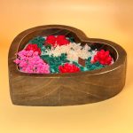 One Large Heart Rose Garden Wooden Candle - Image 2