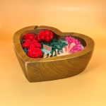 A Small Heart Rose Garden Wooden Candle