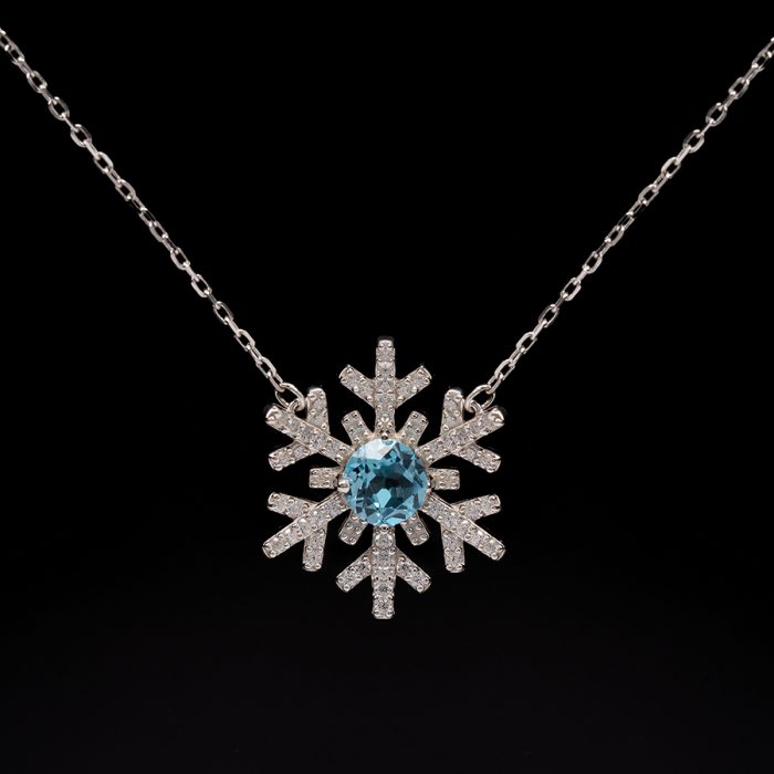 Blue Snowflake Moissanite Jewelry Set - Image 3