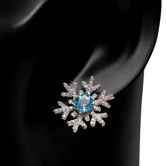 Blue Snowflake Moissanite Jewelry Set - Image 2