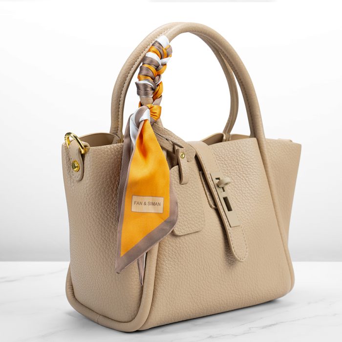 Casual Tote Women's Handbag Oat Color in Leather - Image 1