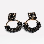 Charm Antique Earrings with Black Stones - Image 2