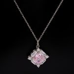 Chic Pink Zirconia Stone Necklace Radium Plated - Image 2