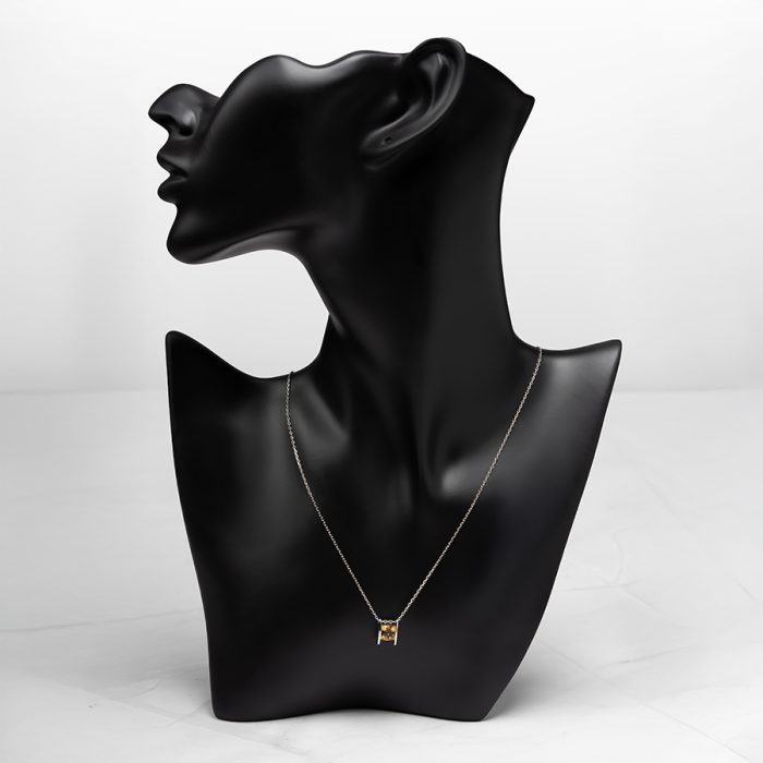 Citrine stone necklace radium plated Citrine Stone Necklace Radium Plated