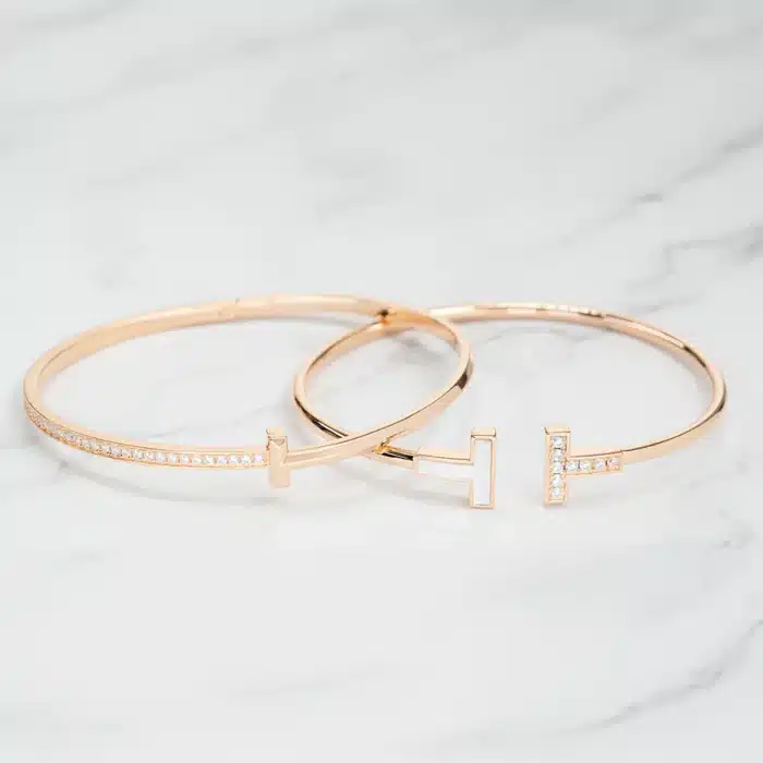 Set of Fritillaria & Zircon Bangle 18K Gold Plated - Image 1