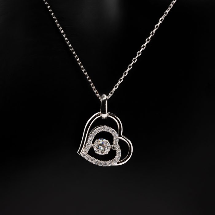 Double Love Moissanite Necklace - Image 2
