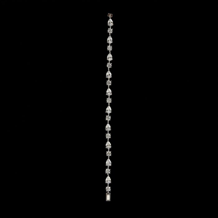 Eclipse Zircon Bracelet Plated in Rhodium - Image 1