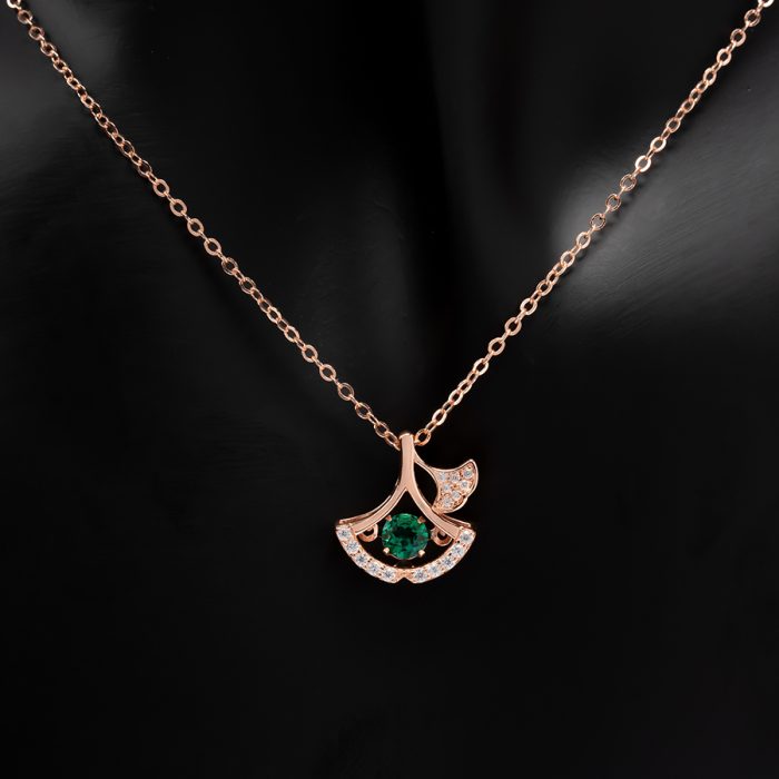Emerald Bloom Necklace 18K Gold Plated - Image 2