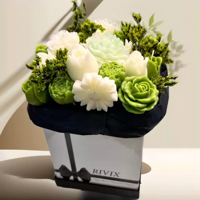 Green Flowers Candle Box - Image 2