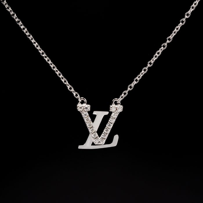 LV Charm Moissanite Necklace - Image 2