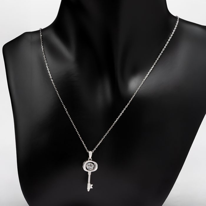 Love lock Moissanite necklace (1) Love Lock Moissanite Necklace - Image 1