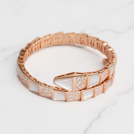 Luxury Fritillaria Serpent Bangle 18K Gold Plated