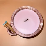 Luxury Rose Marble Jesmonite Candle