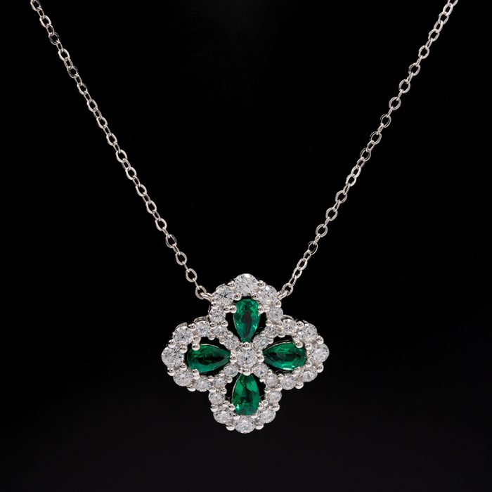 Petals Emerald Necklace Radium Plated - Image 2