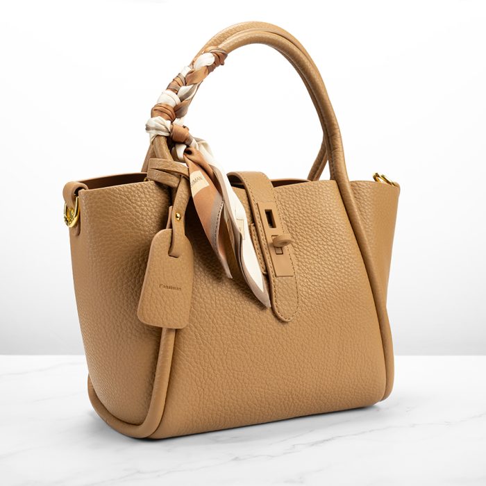 Premium Tote Women's Handbag Peanut Color in Leather - Image 1