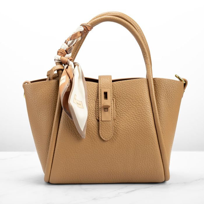 Premium Tote Women's Handbag Peanut Color in Leather - Image 2