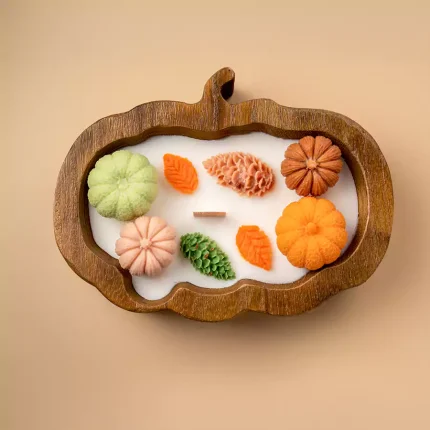 Pumpkin Wooden Candle