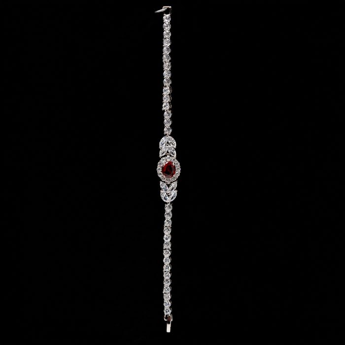 Red Blossom Silver-plated Jewelry Set - Image 4