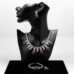 Red Blossom Silver-plated Jewelry Set