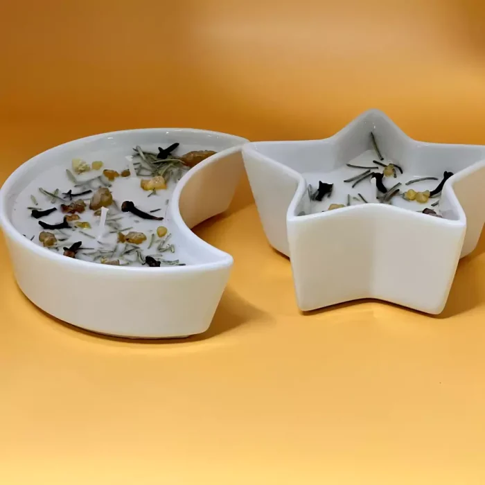 Set of Star and Crescent Moon Glass Candle - Image 2