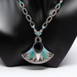 Turquoise Stone Jewelry Set Plated in Brass - Image 3