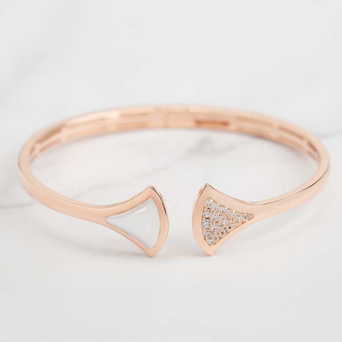 White Cameo Grace Bangle 18K Gold Plated - Image 2
