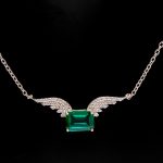 Wings of Emerald Stone Radium Plated Necklace - Image 2