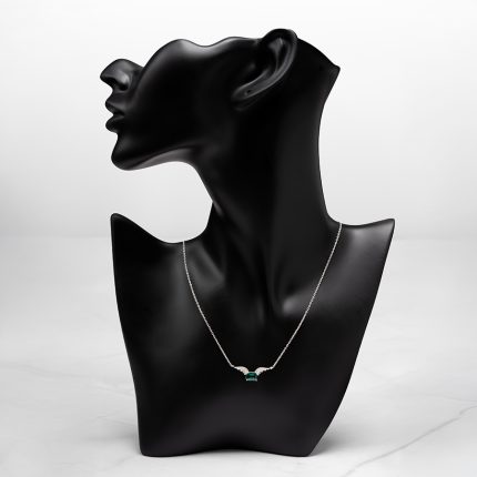 Wings of Emerald Stone Radium Plated Necklace