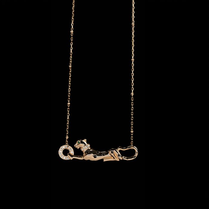 Women’s Black Leopard Necklace 18K Gold Plated - Image 1