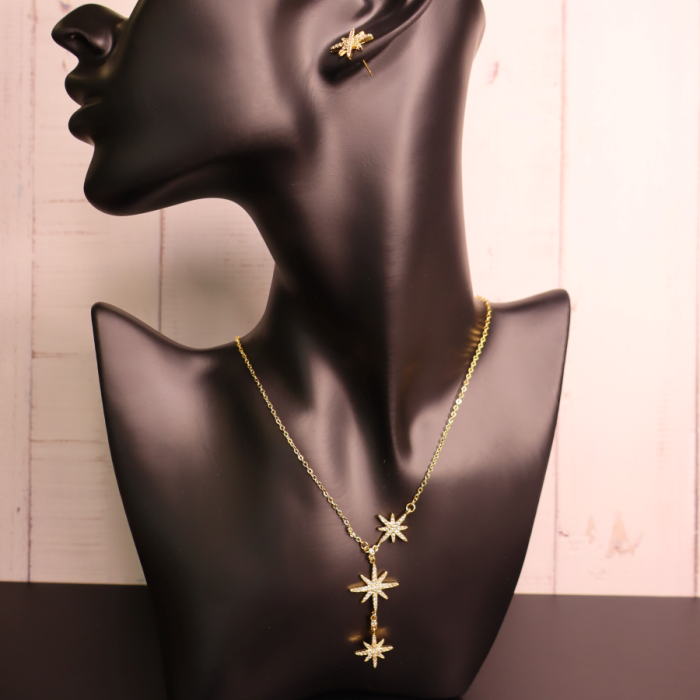 Celestial Starburst Necklace & Earring Set - Image 4
