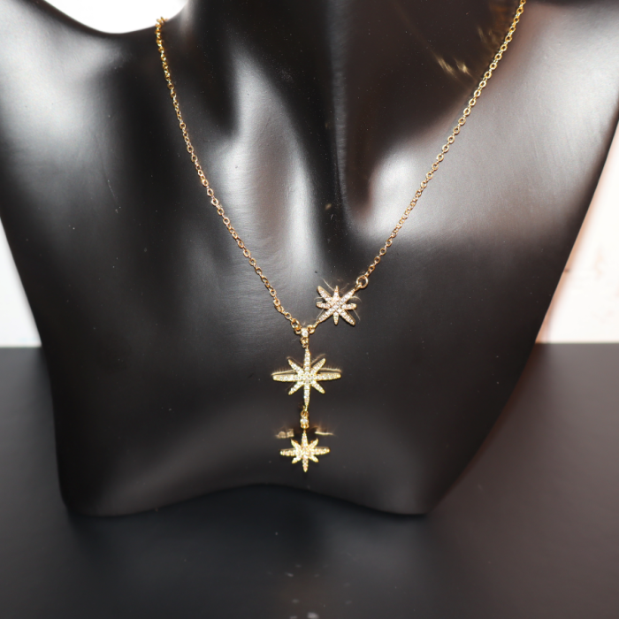 Celestial Starburst Necklace & Earring Set - Image 3